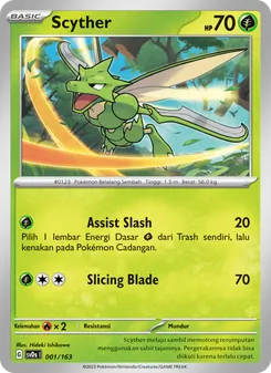 Kartu Scyther dari Deck Ringkas ex, nomor 001/163