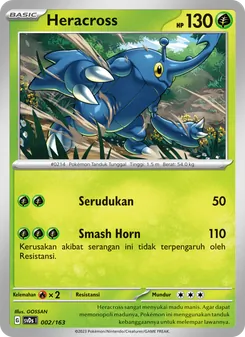 Kartu Heracross dari Deck Ringkas ex, nomor 002/163