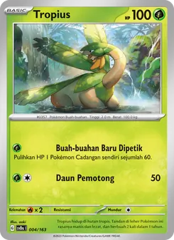 Kartu Tropius dari Deck Ringkas ex, nomor 004/163