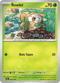 Kartu Rowlet dari Deck Ringkas ex, nomor 007/163