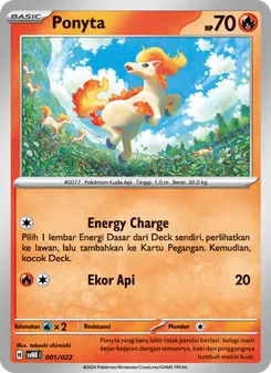 Kartu Ponyta dari Koraidon ex Purba, nomor 001/22
