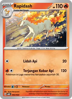 Kartu Rapidash dari Koraidon ex Purba, nomor 002/22