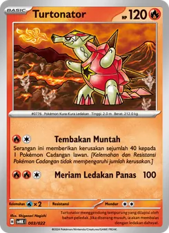 Kartu Turtonator dari Koraidon ex Purba, nomor 003/22