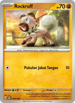 Kartu Rockruff dari Koraidon ex Purba, nomor 006/22