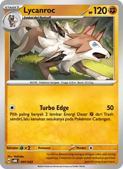 Kartu Lycanroc dari Koraidon ex Purba, nomor 007/22