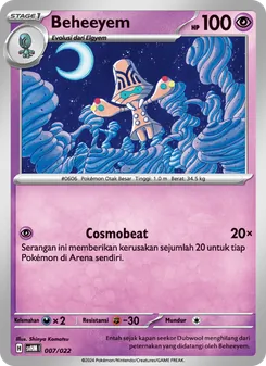 Kartu Beheeyem dari Miraidon ex Futur, nomor 007/22