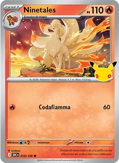 Carta Ninetales dell'espansione 30° Anniversario, numero 010/128