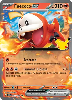 Carta Fuecoco-ex dell'espansione 30° Anniversario, numero 015/128