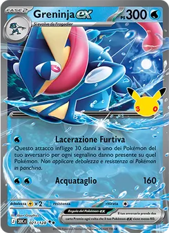 Carta Greninja-ex dell'espansione 30° Anniversario, numero 021/128