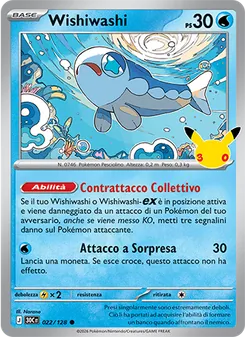 Carta Wishiwashi dell'espansione 30° Anniversario, numero 022/128
