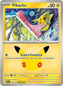 Carta Pikachu dell'espansione 30° Anniversario, numero 032/128