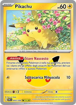 Carta Pikachu dell'espansione 30° Anniversario, numero 033/128