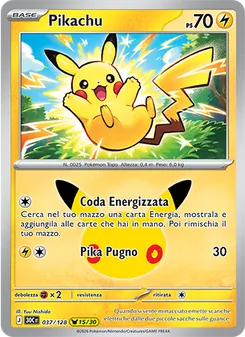 Carta Pikachu dell'espansione 30° Anniversario, numero 037/128