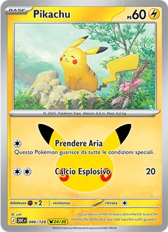 Carta Pikachu dell'espansione 30° Anniversario, numero 046/128