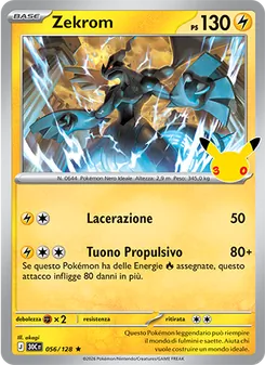 Carta Zekrom dell'espansione 30° Anniversario, numero 056/128