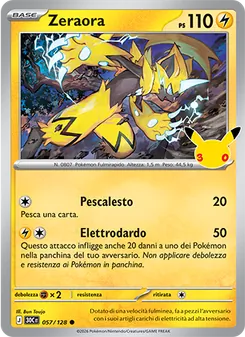Carta Zeraora dell'espansione 30° Anniversario, numero 057/128