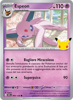 Carta Espeon dell'espansione 30° Anniversario, numero 069/128