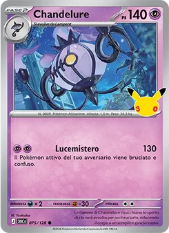 Carta Chandelure dell'espansione 30° Anniversario, numero 075/128
