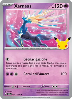 Carta Xerneas dell'espansione 30° Anniversario, numero 076/128