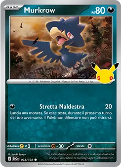Carta Murkrow dell'espansione 30° Anniversario, numero 093/128
