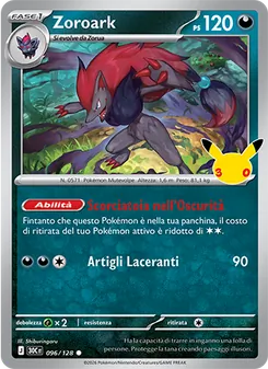 Carta Zoroark dell'espansione 30° Anniversario, numero 096/128