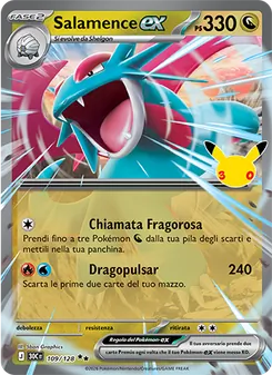 Carta Salamence-ex dell'espansione 30° Anniversario, numero 109/128