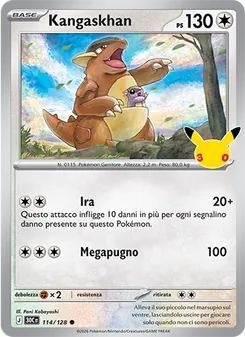 Carta Kangaskhan dell'espansione 30° Anniversario, numero 114/128
