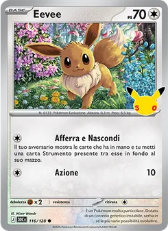 Carta Eevee dell'espansione 30° Anniversario, numero 116/128