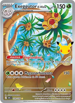 Carta Exeggutor di Alola dell'espansione 30° Anniversario, numero 129/128
