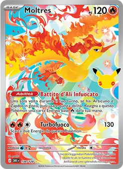 Carta Moltres dell'espansione 30° Anniversario, numero 130/128