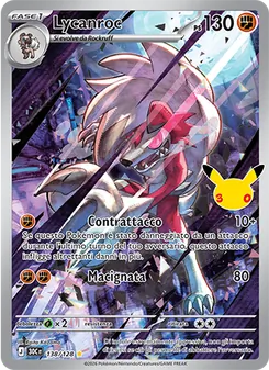 Carta Lycanroc dell'espansione 30° Anniversario, numero 138/128