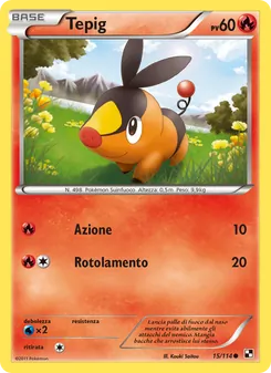 Carta Tepig dell'espansione Nero e Bianco, numero 15/114