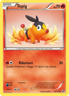 Carta Tepig dell'espansione Nero e Bianco, numero 16/114