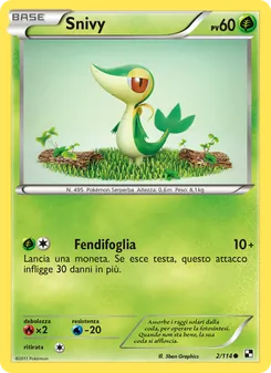 Carta Snivy dell'espansione Nero e Bianco, numero 2/114