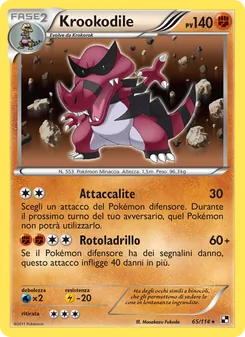 Carta Krookodile dell'espansione Nero e Bianco, numero 65/114