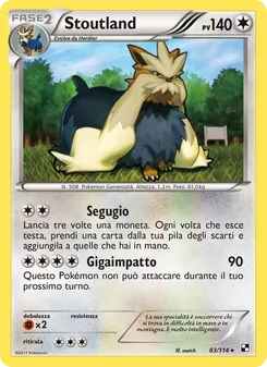 Carta Stoutland dell'espansione Nero e Bianco, numero 83/114