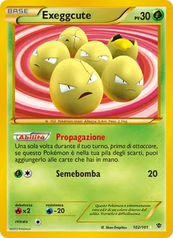 Carta Exeggcute dell'espansione Esplosione Plasma, numero 102/101