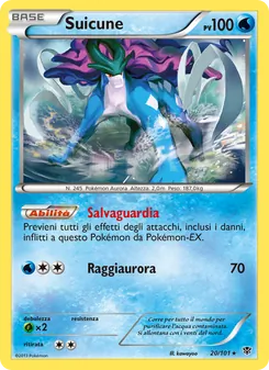 Carta Suicune dell'espansione Esplosione Plasma, numero 20/101