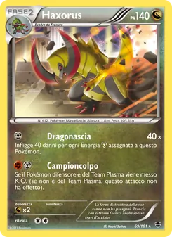 Carta Haxorus dell'espansione Esplosione Plasma, numero 69/101