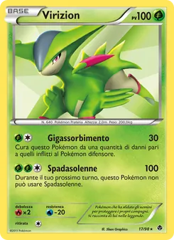 Carta Virizion dell'espansione Nuove Forze, numero 17/98