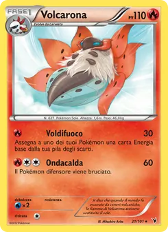 Carta Volcarona dell'espansione Vittorie Regali, numero 21/101