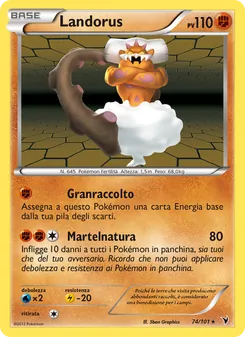 Carta Landorus dell'espansione Vittorie Regali, numero 74/101