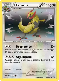 Carta Haxorus dell'espansione Vittorie Regali, numero 88/101