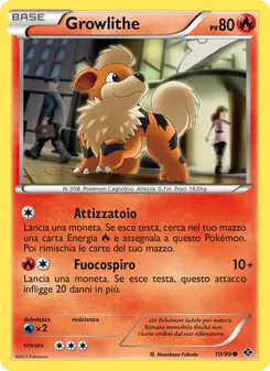 Carta Growlithe dell'espansione Destini Futuri, numero 10/99