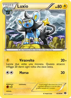 Carta Luxio dell'espansione Destini Futuri, numero 45/99