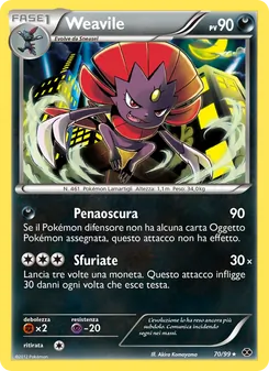 Carta Weavile dell'espansione Destini Futuri, numero 70/99