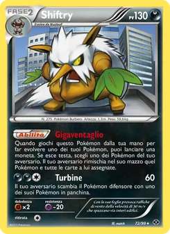 Carta Shiftry dell'espansione Destini Futuri, numero 72/99