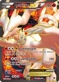 Carta Reshiram-EX dell'espansione Destini Futuri, numero 95/99
