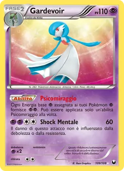 Carta Gardevoir dell'espansione Esploratori delle Tenebre, numero 109/108
