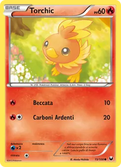Carta Torchic dell'espansione Esploratori delle Tenebre, numero 15/108